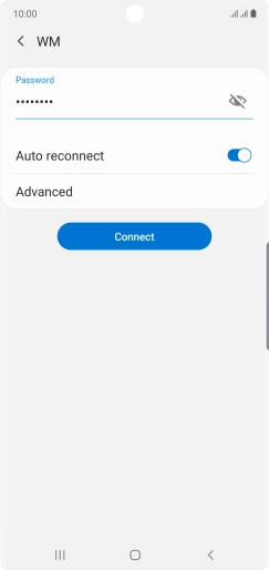 Key in the password for the Wi-Fi network and press Connect.
