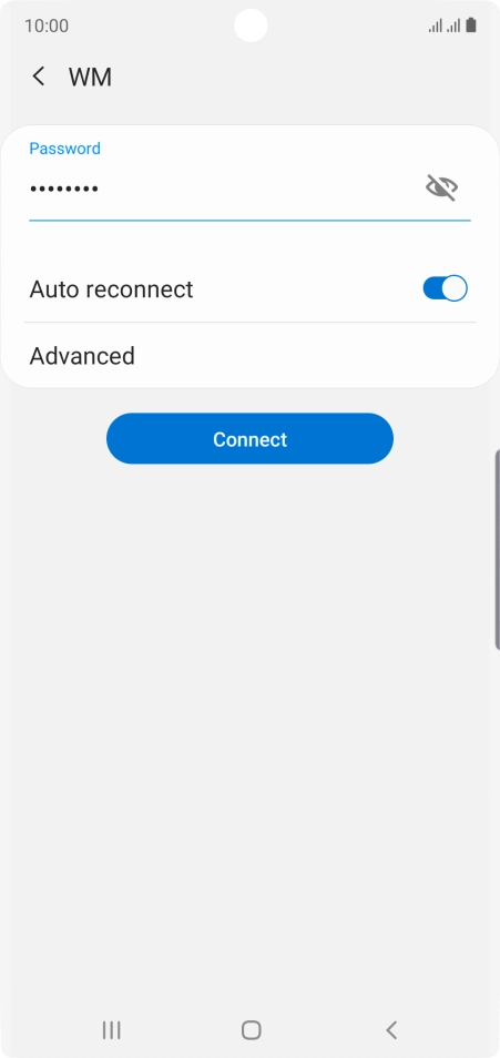 Key in the password for the Wi-Fi network and press Connect.