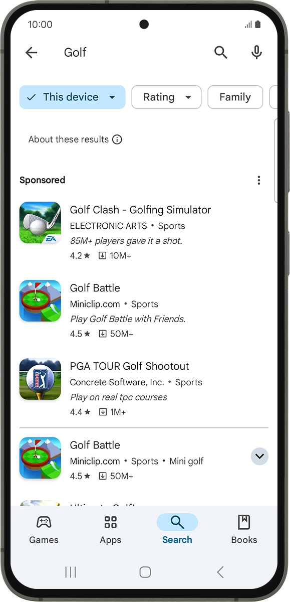 On your phone: Press the device selection drop down list.