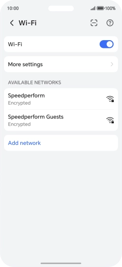 Press the required Wi-Fi network.