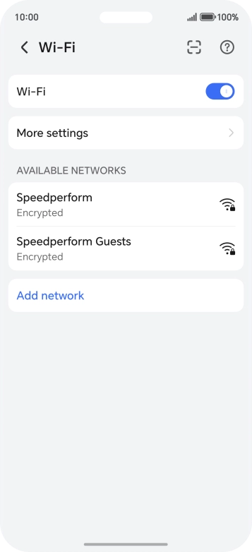 Press the required Wi-Fi network.