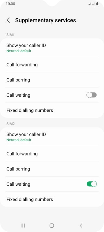 Press Call forwarding.