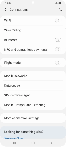 Press Mobile Hotspot and Tethering.