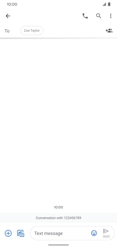 Press the text input field and write the text for your SMS.
