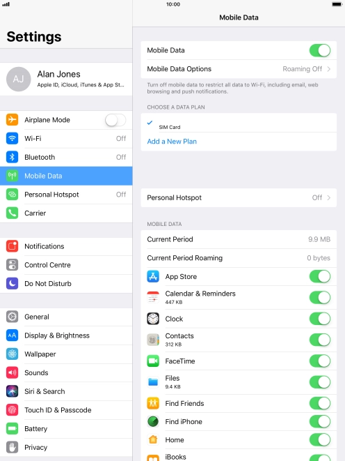 Press the indicator next to 