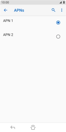 Press the field next to the data connection to activate it.