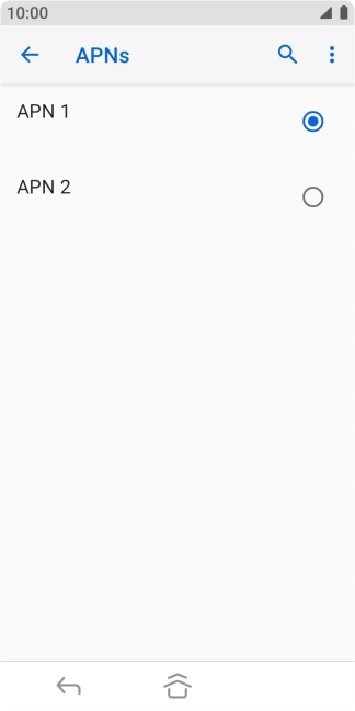 Press the field next to the data connection to activate it.