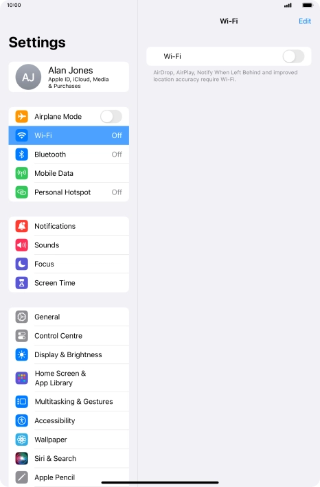 Press the indicator next to 