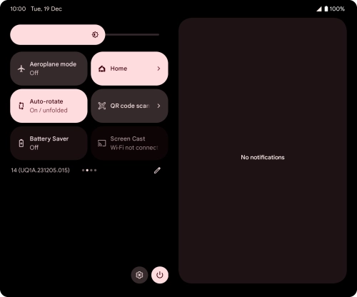 Press the flight mode icon to turn the function on or off.