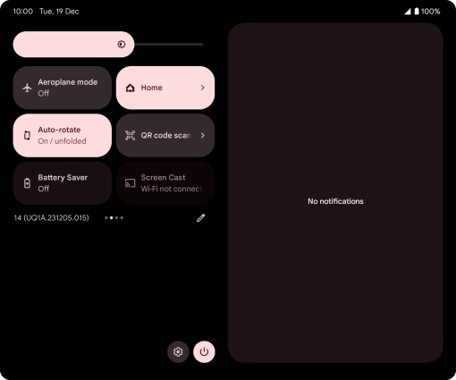 Press the flight mode icon to turn the function on or off.