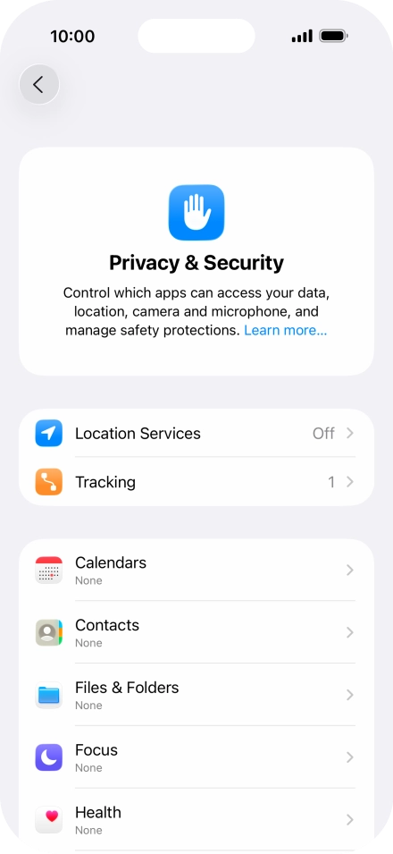Press Location Services.