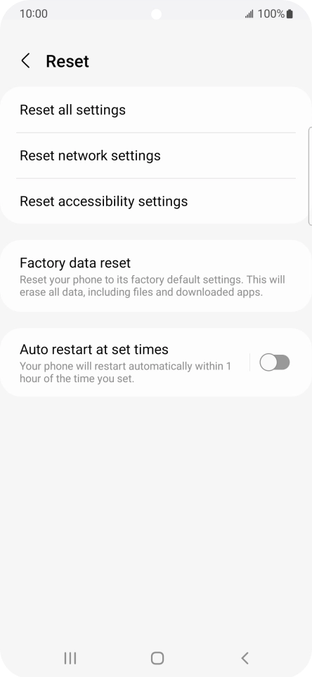 Press Factory data reset.