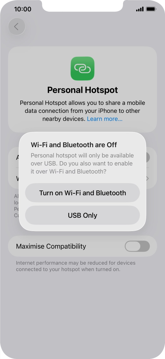If Wi-Fi is turned off, press Turn on Wi-Fi and Bluetooth.