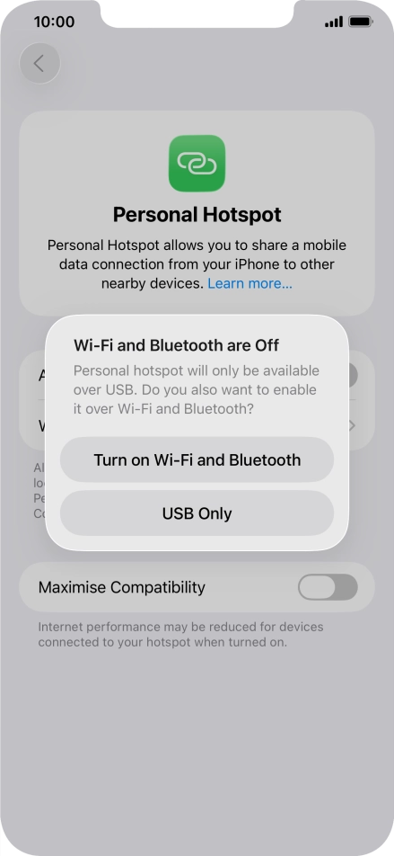 If Wi-Fi is turned off, press Turn on Wi-Fi and Bluetooth.