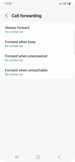 Press the required divert type.