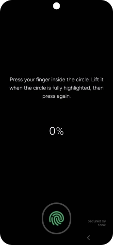 Follow the instructions on the screen to create the phone lock code using your fingerprint.