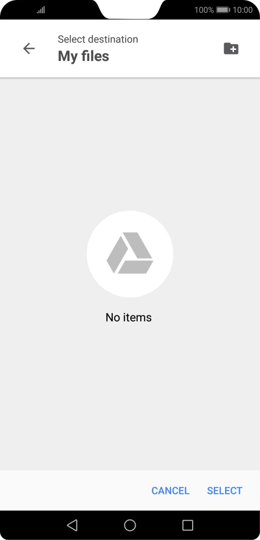 To create a new folder, press the new folder icon and follow the instructions on the screen to create a new folder.