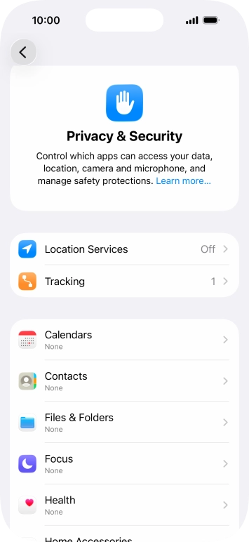 Press Location Services.