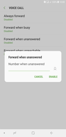 Key in +447953222222 and press ENABLE.