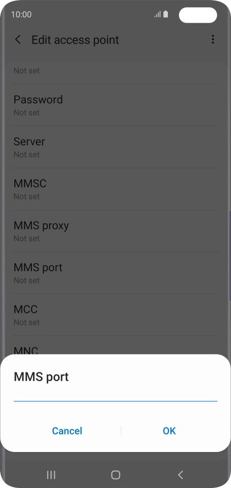Key in 8080 and press OK.