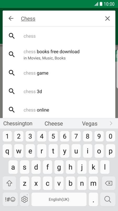 Key in the name or subject of the required app and press the search icon.