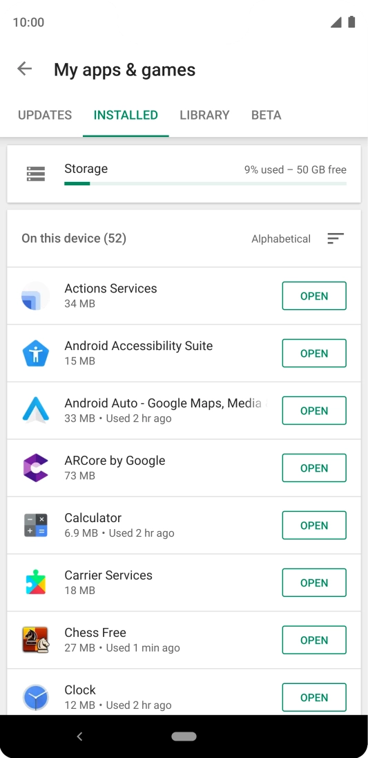Press the required app.