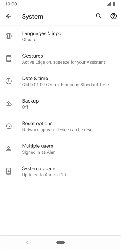 Press System update. If a new software version is available, it's displayed. Follow the instructions on the screen to update the phone software.