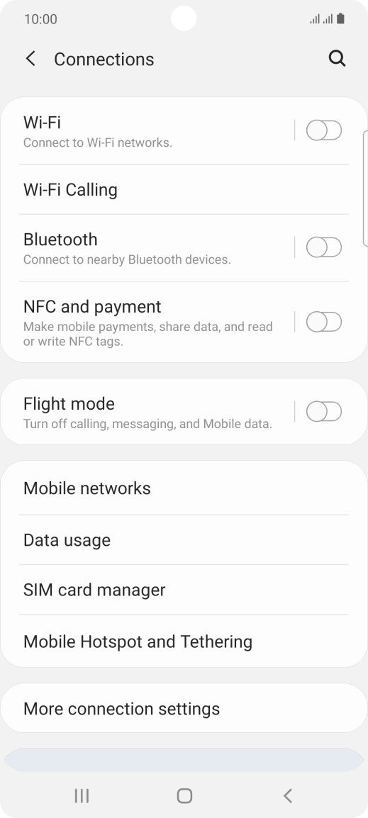 Press Mobile Hotspot and Tethering.