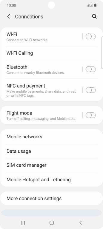Press Mobile networks.
