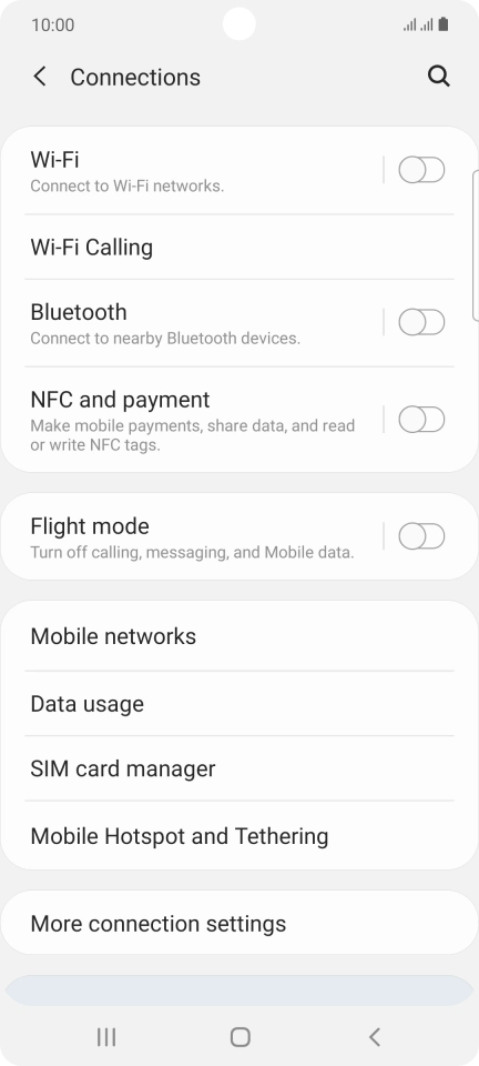 Press Mobile Hotspot and Tethering.