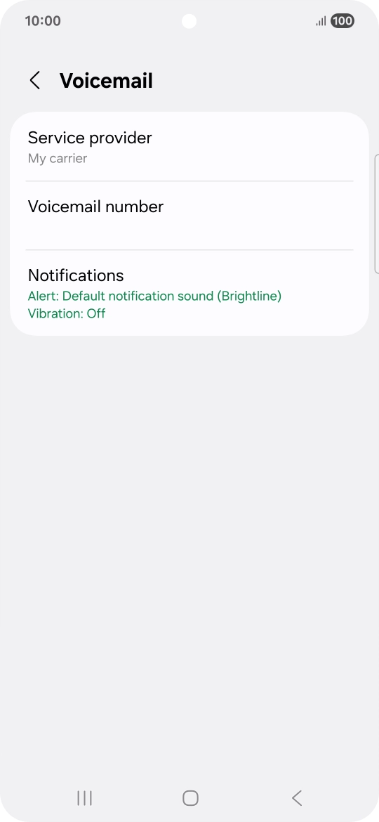 Press Voicemail number.