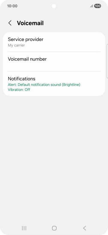 Press Voicemail number.