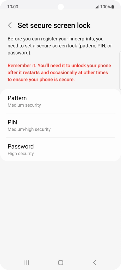 Press the required phone lock code and follow the instructions on the screen to create an additional phone lock code.