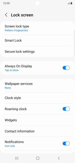 Press Screen lock type and key in the additional phone lock code you created earlier.