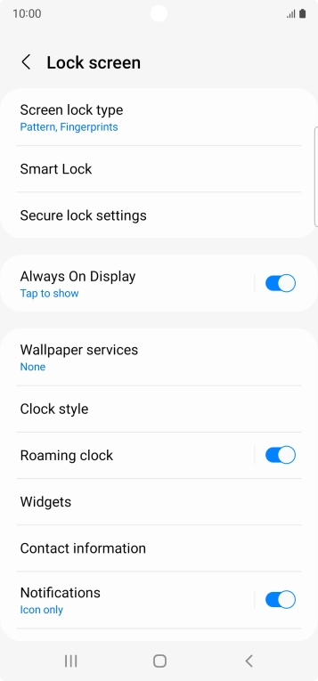 Press Screen lock type and key in the additional phone lock code you created earlier.
