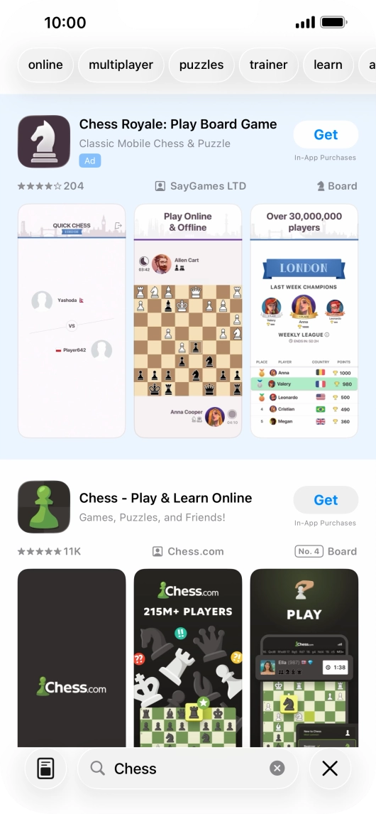 Press the required app.