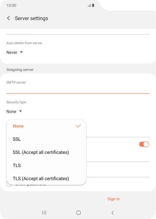 Press None to turn off the function.
