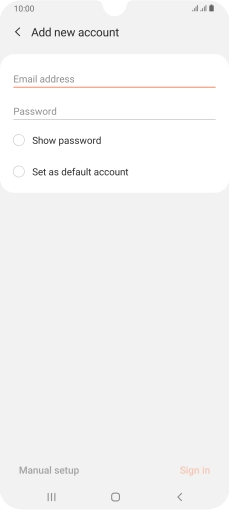 Press Email address and key in your email address.
