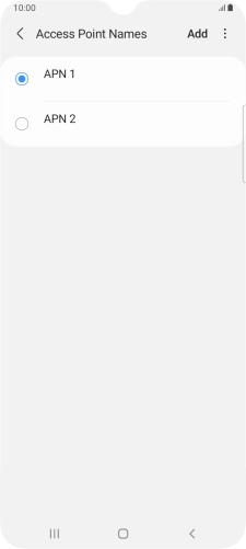 Press the field next to the data connection to activate it.