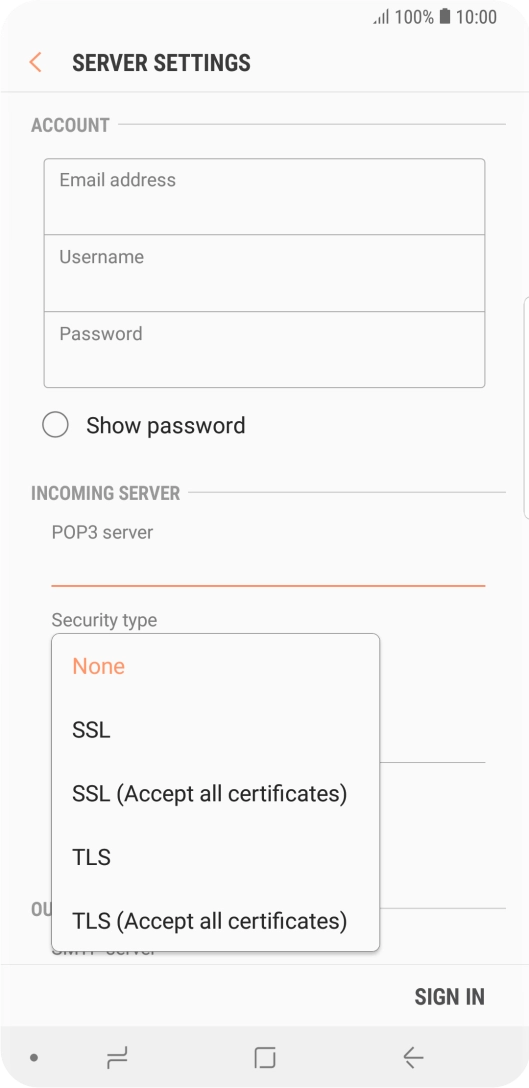 Press None to turn off the function.