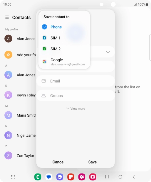 Press the required Google account.
