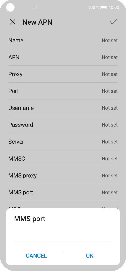 Key in 8080 and press OK.