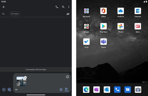 Press the send icon when you've finished your MMS.