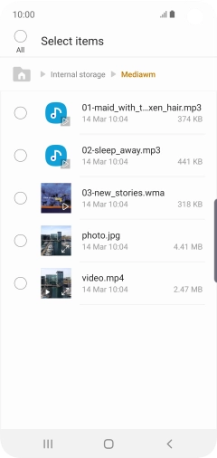 Press the required file.