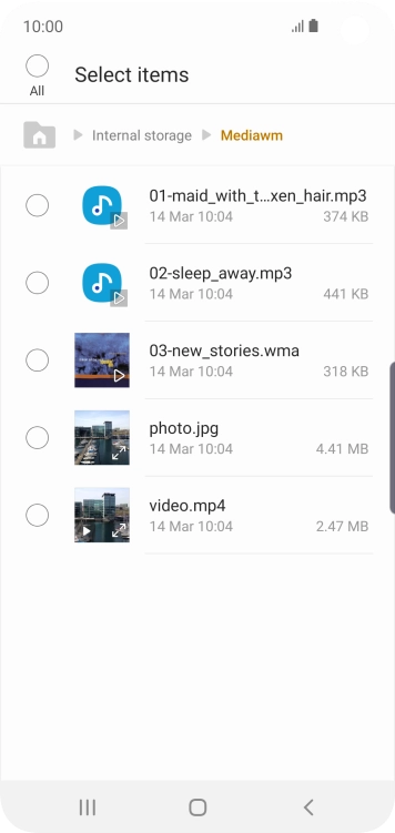 Press the required file.