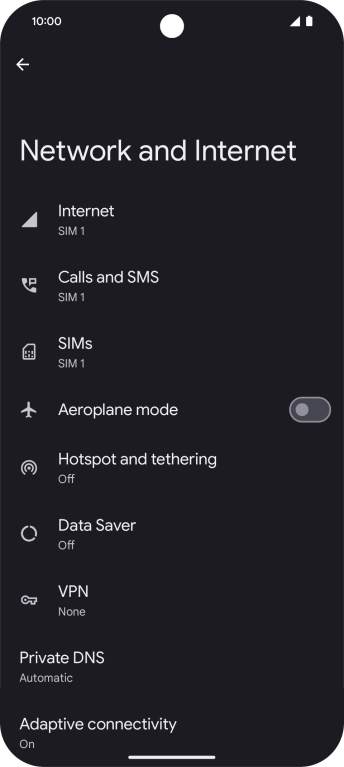 Press Hotspot and tethering.