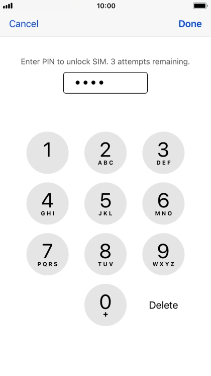 Key in your PIN and press Done. The default PIN is 1111.
