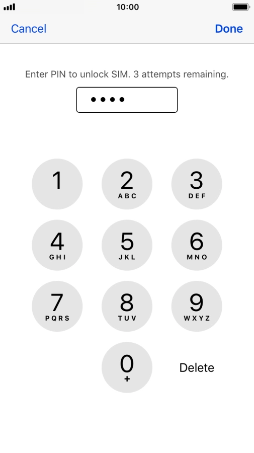 Key in your PIN and press Done. The default PIN is 1111.