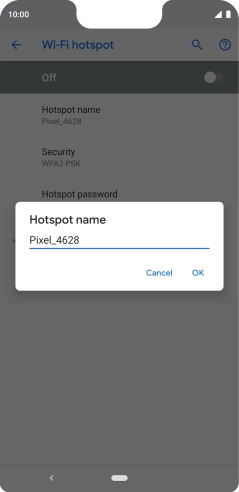 Key in the required Wi-Fi hotspot name and press OK.