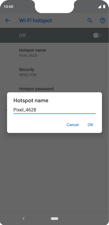 Key in the required Wi-Fi hotspot name and press OK.